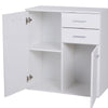 Mobile Cassettiera Multiuso in Legno MDF 2Cassetti 2Ante Design Moderno Bianco