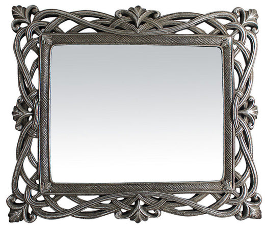 Biscottini Biscottini Specchiera Rettangolare da Parete Appoggio 31x2x36 Resina Argento