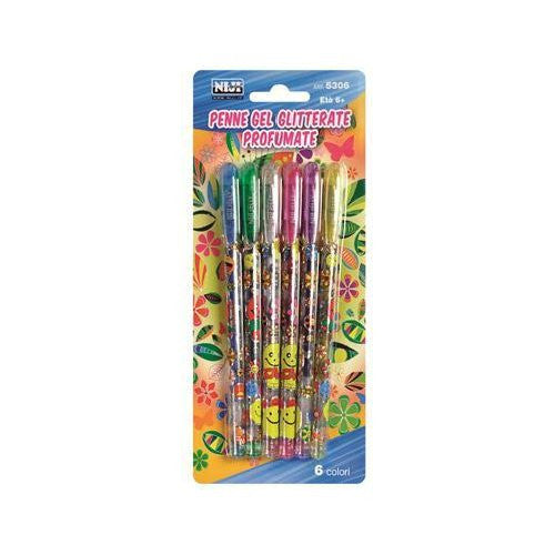 LEBEZ Penne a sfera 6 pz Glitter profumato gel tratto Medio 5306