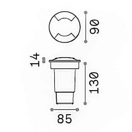 Faretto incasso tondo calpestabile esterno Ideal Lux LANDING PT SMALL 120287 N GU10 LED 4000K IP67 resina