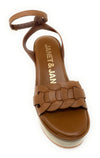 Janet & Janet sandali donna platform in suede cuoio J 152