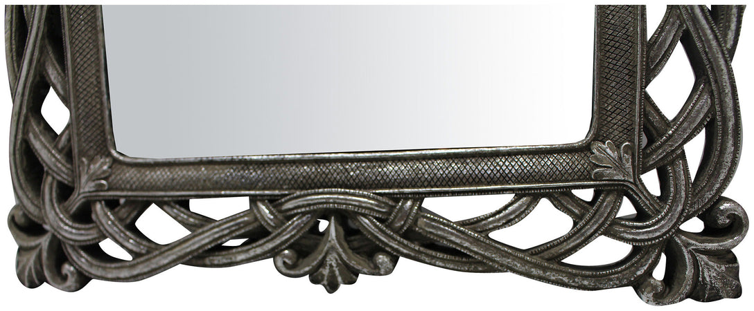 Biscottini Biscottini Specchiera Rettangolare da Parete Appoggio 31x2x36 Resina Argento