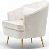Sedia Poltrona in Tessuto e Metallo con Cuscino Design Elegante Moderno BeigeOro