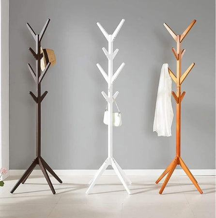 Piantana Appendiabiti in legno Naturale 8 Ganci 58x58 H175cm Verniciato Naturale