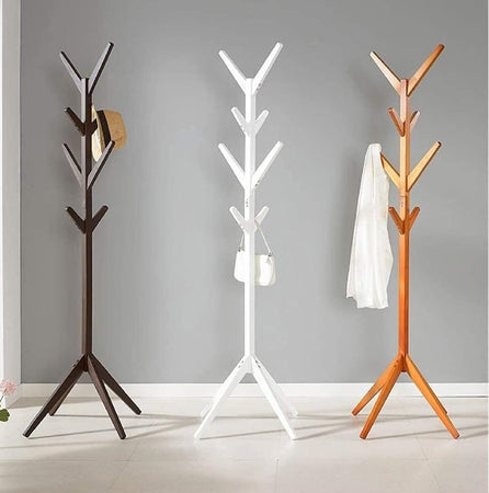 Piantana Appendiabiti in legno Naturale 8 Ganci 58x58 H175cm Verniciato Marrone