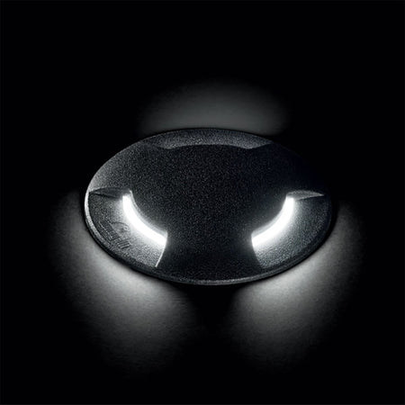 Faretto incasso tondo carrabile calpestabile esterno Ideal Lux LANDING PT BIG 120362 N GX53 LED CCT IP67 resina