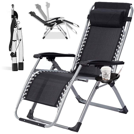 Sedia Sdraio Pieghevole per Esterno con Struttura Resistente Poltrona Giardino