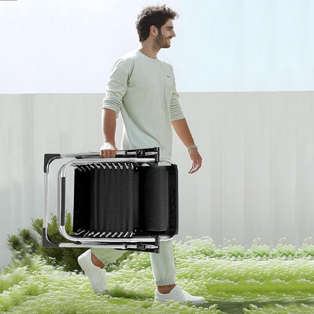 Sedia Sdraio Pieghevole per Esterno con Struttura Resistente Poltrona Giardino