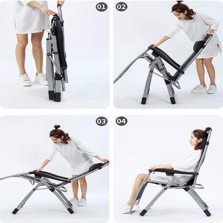 Sedia Sdraio Pieghevole per Esterno con Struttura Resistente Poltrona Giardino
