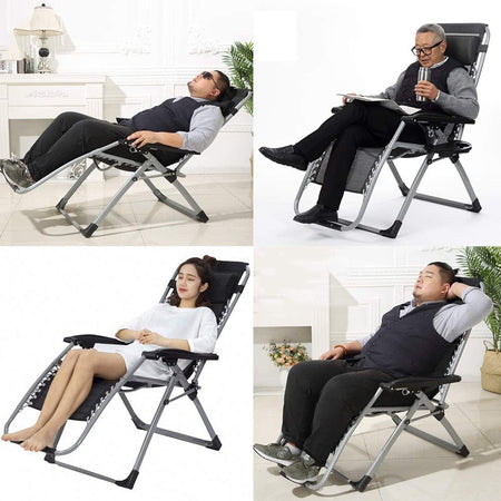 Sedia Sdraio Pieghevole per Esterno con Struttura Resistente Poltrona Giardino