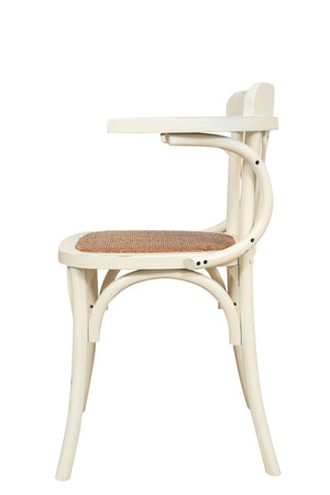 Biscottini Sedia Poltrona Braccioli Thonet Frassino Bianca Anticata Rattan 45x42x77