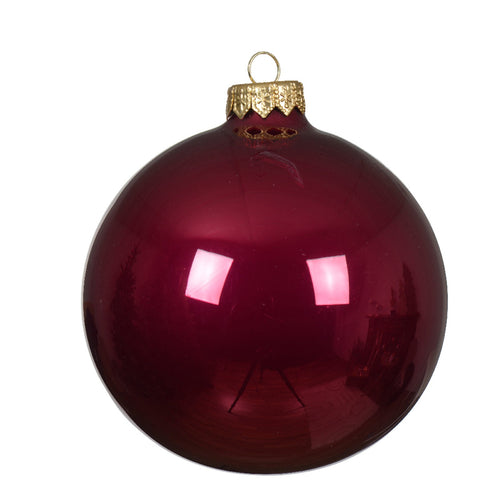 Palline per albero di Natale in vetro decorate color rosso Melograno lucido