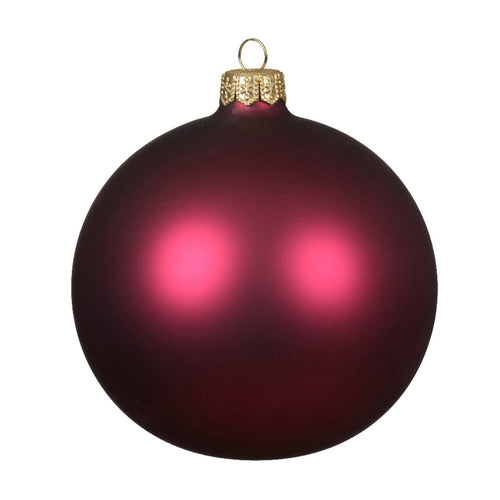 Palline per albero di Natale in vetro decorate color rosso Melograno opaco