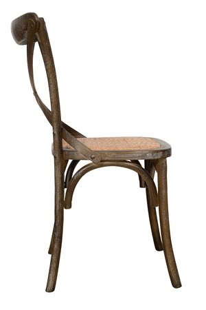 Biscottini Biscottini Sedia Thonet 48x52x88 Frassino Rattan Marrone Anticato Design Vintage