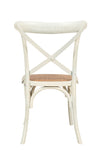 Biscottini Sedia Thonet in massello di frassino e seduta rattan finitura bianca anticata 48x52x88 cm