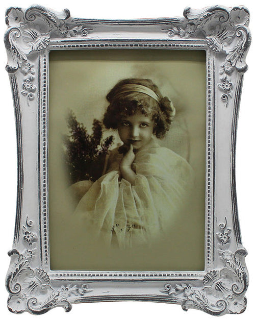 Biscottini Biscottini Portafoto da Appoggio Resina Bianco Anticato 18x23 Foto 13x18