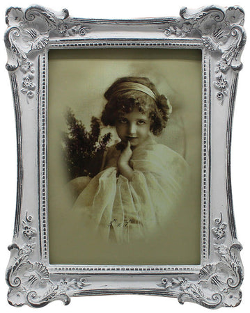 Biscottini Biscottini Portafoto da Appoggio Resina Bianco Anticato 18x23 Foto 13x18