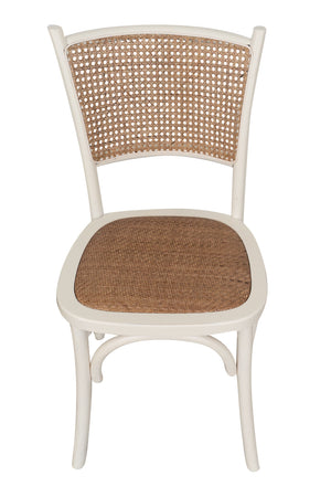 Biscottini Sedia Thonet Biscottini massello frassino rattan bianca 45x50x88 stile bistrot