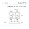 Faretto incasso Lampadari Bartalini IHCCACS FP12 GU10 LED gesso verniciabile