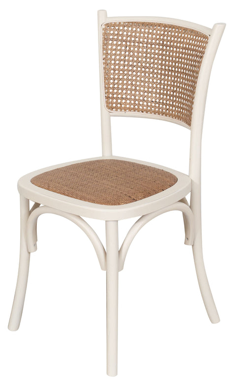 Biscottini Sedia Thonet Biscottini massello frassino rattan bianca 45x50x88 stile bistrot