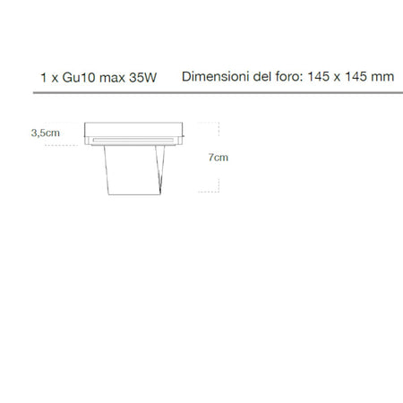 Faretto incasso Lampadari Bartalini ESREVER 1 FP32 GU10 LED gesso verniciabile