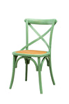 Biscottini Sedia Thonet in massello di frassino e seduta rattan finitura Verde anticato L48xPR52xH88 cm