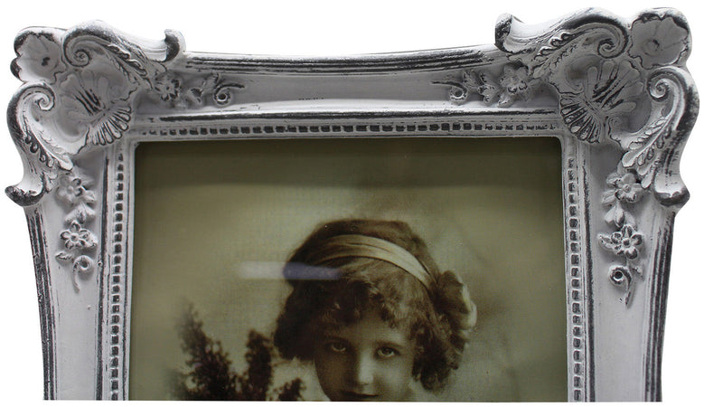 Biscottini Biscottini Portafoto da Appoggio Resina Bianco Anticato 18x23 Foto 13x18