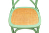 Biscottini Sedia Thonet in massello di frassino e seduta rattan finitura Verde anticato L48xPR52xH88 cm