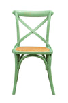 Biscottini Sedia Thonet in massello di frassino e seduta rattan finitura Verde anticato L48xPR52xH88 cm