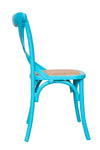 Biscottini Biscottini Sedia Thonet Massello Frassino Rattan Azzurro Anticato Design