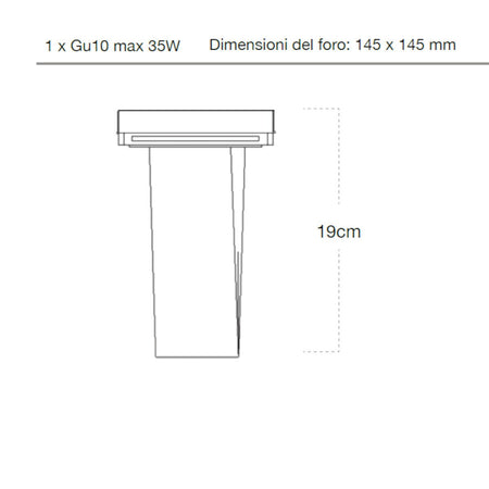 Faretto incasso Lampadari Bartalini ESREVER 3 FP34 GU10 LED gesso verniciabile