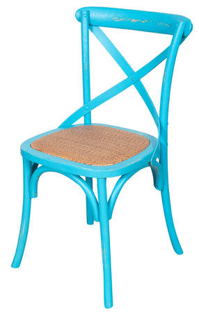 Biscottini Biscottini Sedia Thonet Massello Frassino Rattan Azzurro Anticato Design