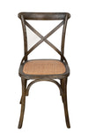 Biscottini Sedia Thonet in massello di frassino e seduta rattan finitura marrone anticato