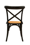 Biscottini Sedia Thonet in massello di frassino e seduta rattan finitura Nero anticato L48xPR52xH88 cm