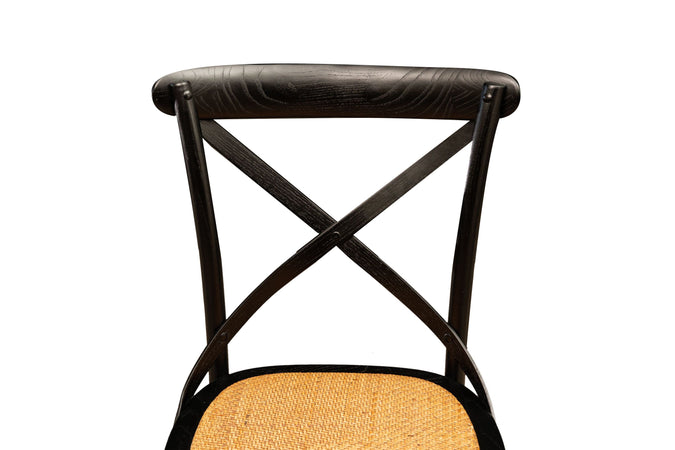 Biscottini Biscottini Sedia Thonet Vintage Nero Frassino Massello Rattan 48x52x88 Design