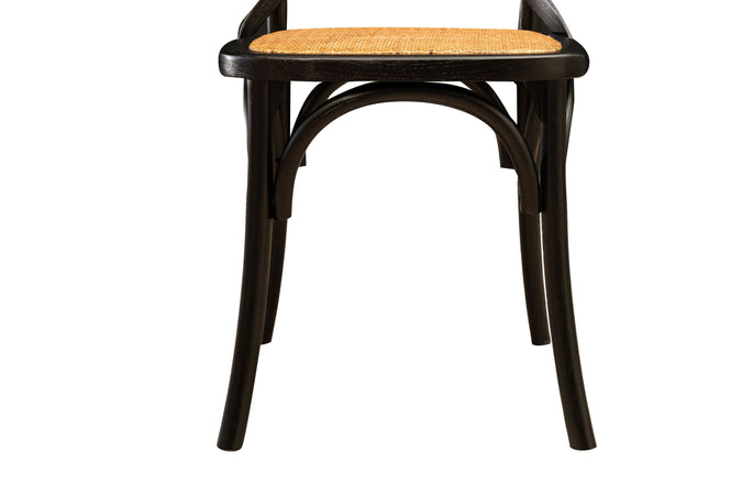 Biscottini Biscottini Sedia Thonet Vintage Nero Frassino Massello Rattan 48x52x88 Design