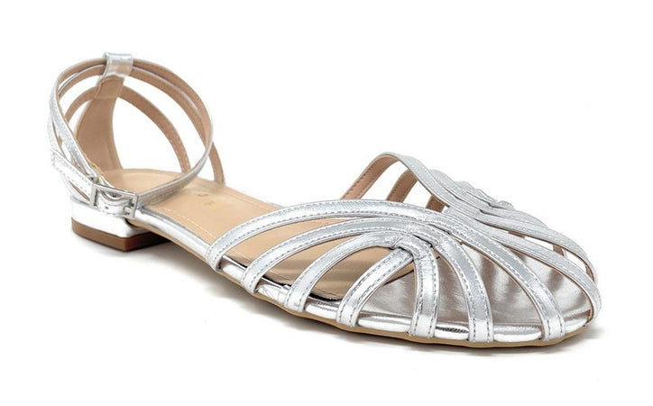 Francesco Milano ballerina ragnetto laminato argento C11 06N