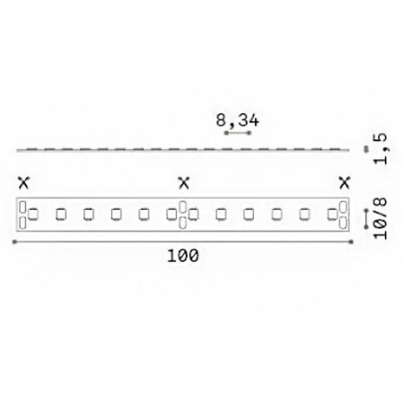 Nastro flessibile acciaio completa di striscia led Ideal Lux TESI 20MM 302256 BIANCO 5MT 50W IP20