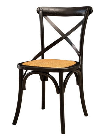 Biscottini Biscottini Sedia Thonet Vintage Nero Frassino Massello Rattan 48x52x88 Design
