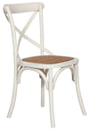 Biscottini Sedia Thonet in massello di frassino e seduta rattan finitura bianca anticata 48x52x88 cm