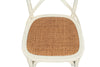 Biscottini Sedia Thonet in massello di frassino e seduta rattan finitura bianca anticata 48x52x88 cm