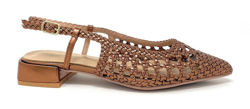 Francesco Milano slingback donna in rafia marrone E08 04P