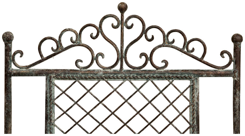 Biscottini Sedia Pieghevole Biscottini Ferro Battuto Ruggine Anticata Giardino Esterno