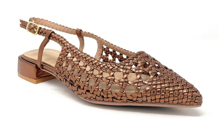 Francesco Milano slingback donna in rafia marrone E08 04P