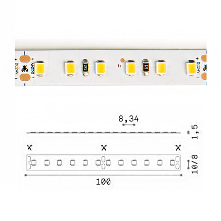 Nastro flessibile acciaio da esterno completa di striscia led Ideal Lux TESI 20MM 302256 BIANCO 5MT 50W IP65