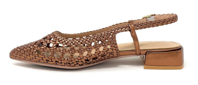 Francesco Milano slingback donna in rafia marrone E08 04P