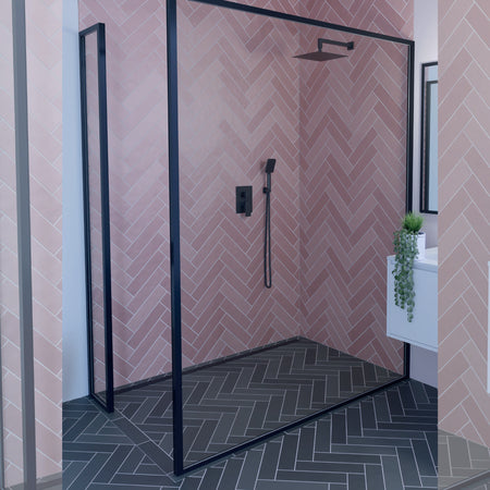 Kit doccia nero Miscelatore da incasso soffione 25x25 Nero TBOL