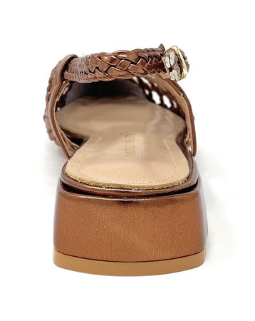 Francesco Milano slingback donna in rafia marrone E08 04P