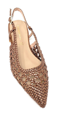 Francesco Milano slingback donna in rafia marrone E08 04P