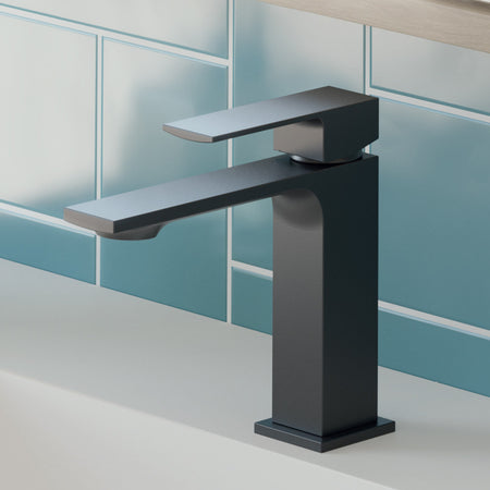 Miscelatore lavabo Nero quadrato di design TBOL